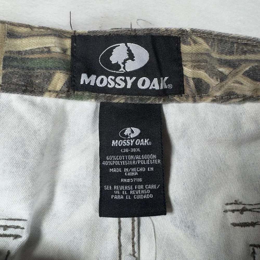 Mossy Oak Pants Mens‎ Large 30 Brown Camo Cargo Hunting Outdoor Drawstring Hem
